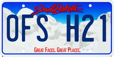 SD license plate 0FSH21