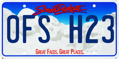 SD license plate 0FSH23