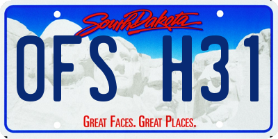 SD license plate 0FSH31