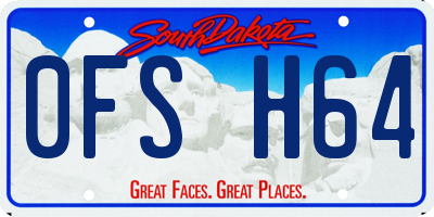 SD license plate 0FSH64