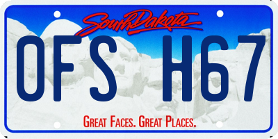 SD license plate 0FSH67