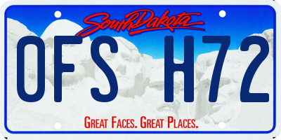 SD license plate 0FSH72