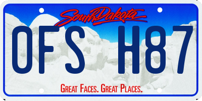 SD license plate 0FSH87