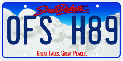 SD license plate 0FSH89