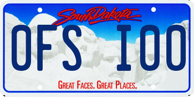 SD license plate 0FSI00