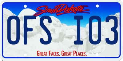 SD license plate 0FSI03