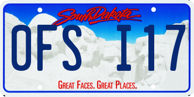 SD license plate 0FSI17