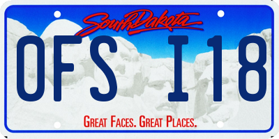 SD license plate 0FSI18
