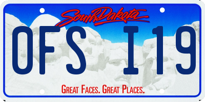 SD license plate 0FSI19