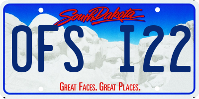 SD license plate 0FSI22