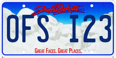 SD license plate 0FSI23