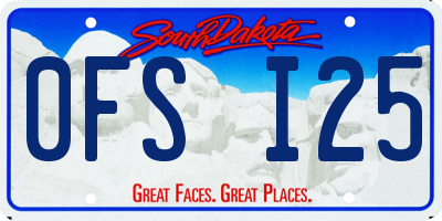 SD license plate 0FSI25