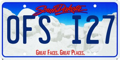 SD license plate 0FSI27