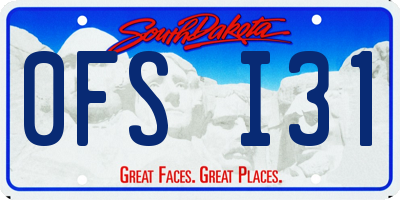 SD license plate 0FSI31