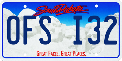 SD license plate 0FSI32