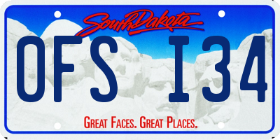 SD license plate 0FSI34