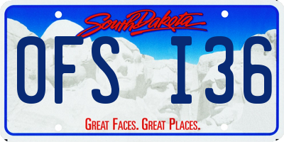 SD license plate 0FSI36
