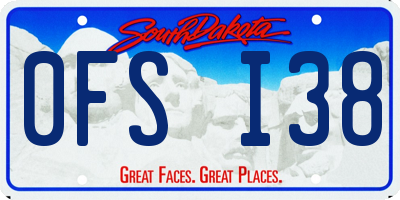 SD license plate 0FSI38