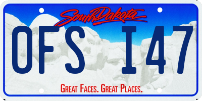 SD license plate 0FSI47