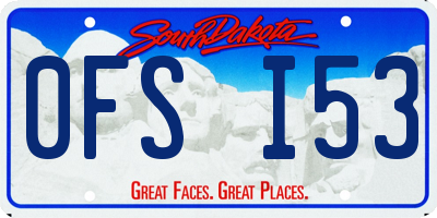 SD license plate 0FSI53