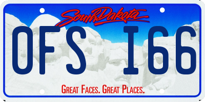 SD license plate 0FSI66