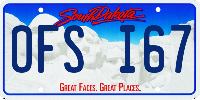 SD license plate 0FSI67