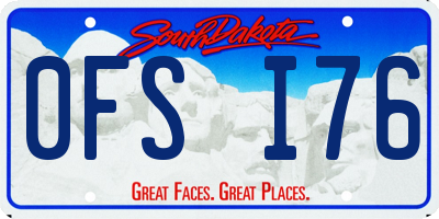 SD license plate 0FSI76