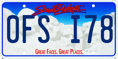 SD license plate 0FSI78