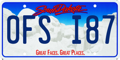 SD license plate 0FSI87