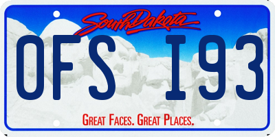 SD license plate 0FSI93