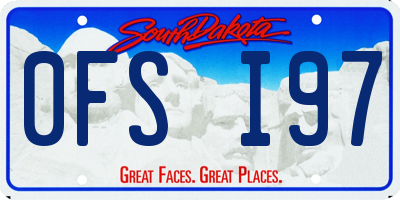 SD license plate 0FSI97