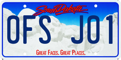 SD license plate 0FSJ01