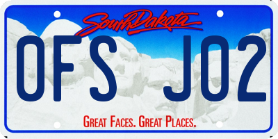 SD license plate 0FSJ02