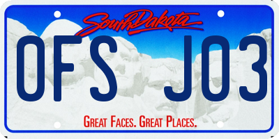 SD license plate 0FSJ03