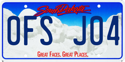 SD license plate 0FSJ04