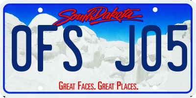SD license plate 0FSJ05
