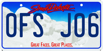 SD license plate 0FSJ06