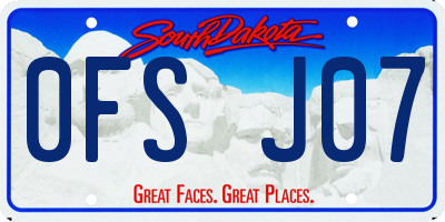 SD license plate 0FSJ07