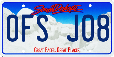 SD license plate 0FSJ08