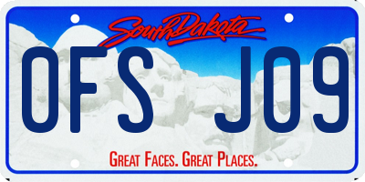 SD license plate 0FSJ09