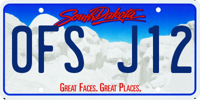 SD license plate 0FSJ12
