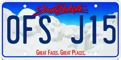 SD license plate 0FSJ15