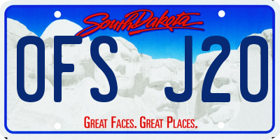 SD license plate 0FSJ20