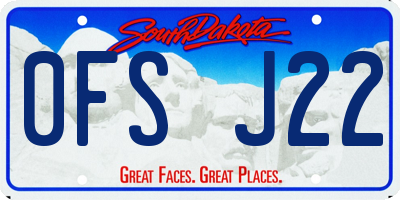 SD license plate 0FSJ22
