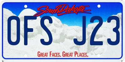 SD license plate 0FSJ23