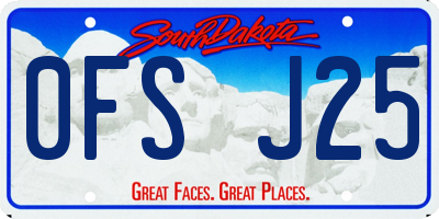 SD license plate 0FSJ25