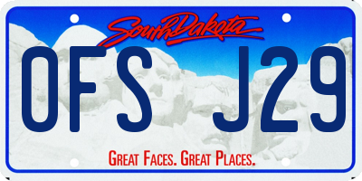 SD license plate 0FSJ29