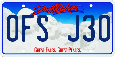 SD license plate 0FSJ30