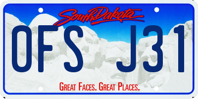 SD license plate 0FSJ31