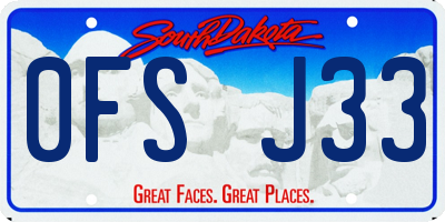 SD license plate 0FSJ33